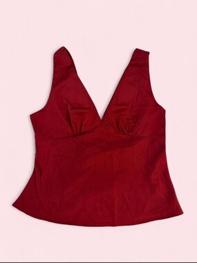 Satin V-neck Tie Back Blouse